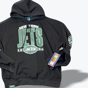 NFL New York‎ Jets Hoodie Mens Medium Black Pullover Football Streetwear New